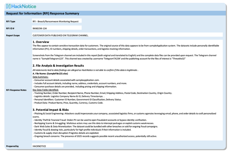 dbi-webimage HackNotice RFI Response